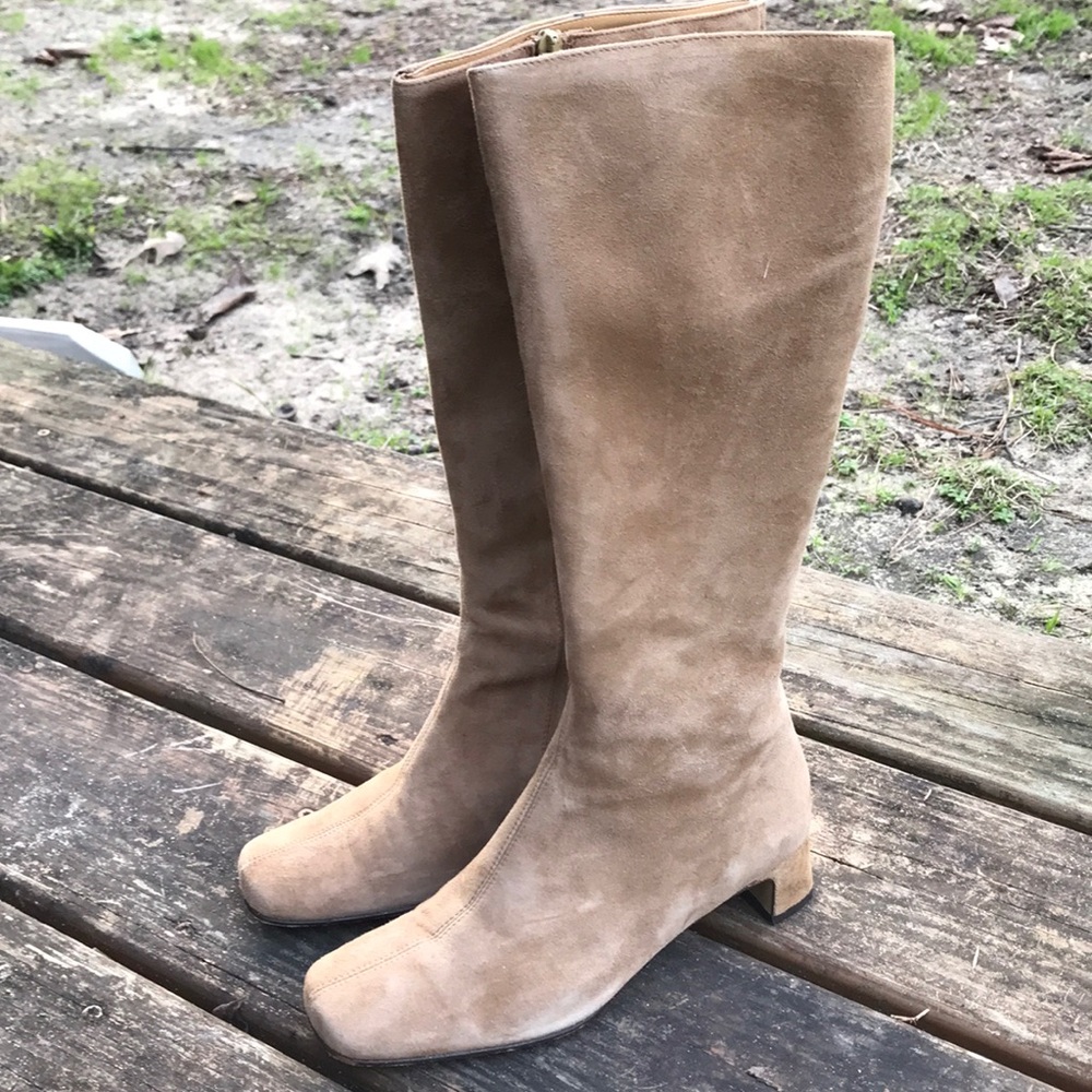Suede Kitten Heeled Boots